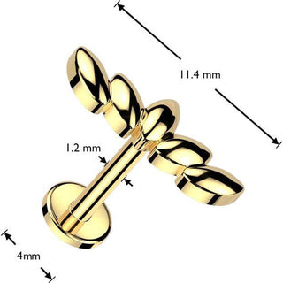 Labret leaf marquise cut Internally Threaded