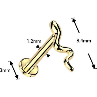 Labret slithering snake Internally Threaded