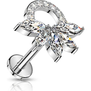 Labret 5 marquise cubic zirconia pave wreath Internally Threaded