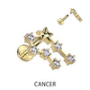 Signos del Zodiaco Circonita Oro Rosca interna Labret