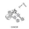 Labret Zodiac sign Zirconia Silver Internally Threaded