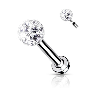 Labret Zirconia Ball Internally Threaded