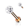 Labret Zirconia Ball Internally Threaded