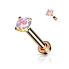Labret Zirconia dimple setting Internally Threaded