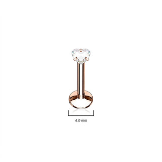Labret Heart Zirconia Internally Threaded