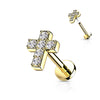 Labret Cross Zirconia Internally Threaded