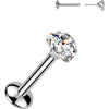 Titanium Labret heart moissanite Push-In