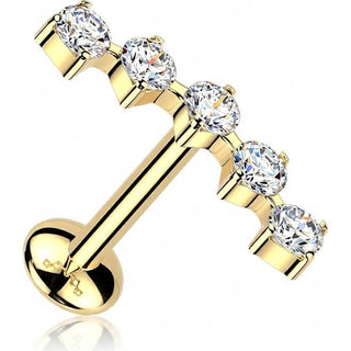 Titanium Labret curved moissanite Push-In