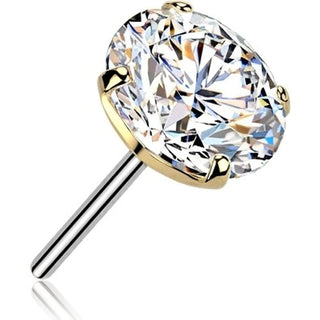 Titanium Top top round zirconia prong setting Push-In