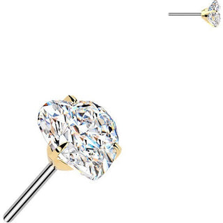 Titanium top moissanite heart Push-In