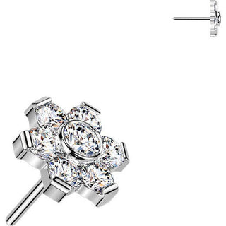 Titanium top flower prong set moissanite Push-In