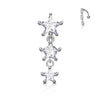 Piercing ombligo 3 Estrellas Circonitas Colgantes Top-Down