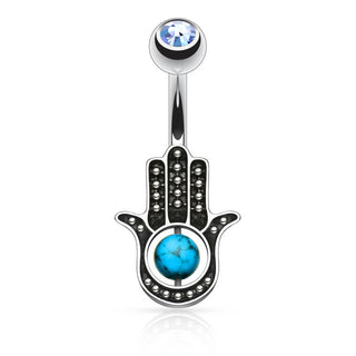 Hamsa turquesa circonita