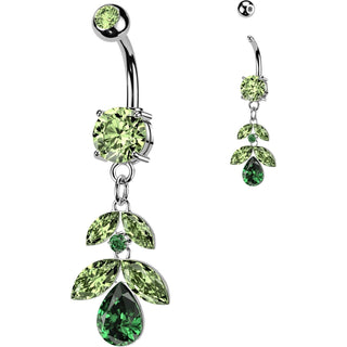 Belly Button Piercing Marquise Teardrop Vine Dangle