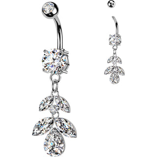 Belly Button Piercing Marquise Teardrop Vine Dangle