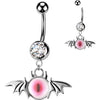 Belly Button Piercing Bat Wings Eyeball Dangle