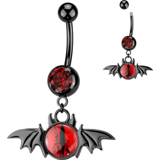 Belly Button Piercing Bat Wings Eyeball Dangle