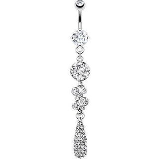 Belly Button Piercing Drop dangle Zirconia Silver