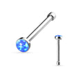 Nose Stud Opal Round Flat