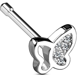 Nose Stud Butterfly Zirconia