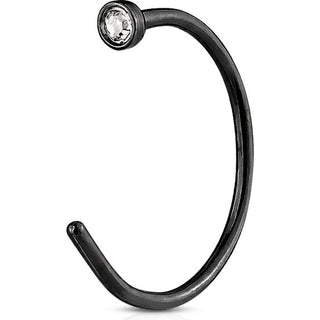 Nose Hoop Half Hoop Black Zirconia