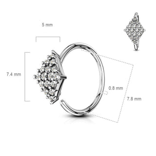 Anillo Circonita diamante Plata Flexible