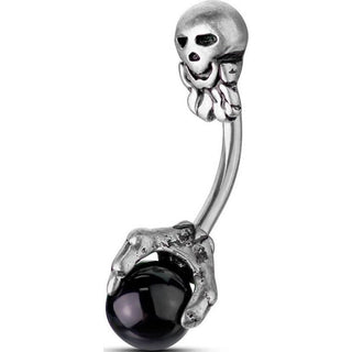 Piercing ombligo Calavera Garra Plata