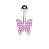 Piercing ombligo Mariposa Circonita Plata