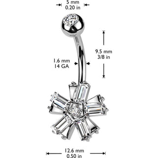 Piercing ombligo Flor de circonita