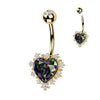 Belly Button Piercing heart zirconia