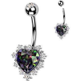 Belly Button Piercing heart zirconia