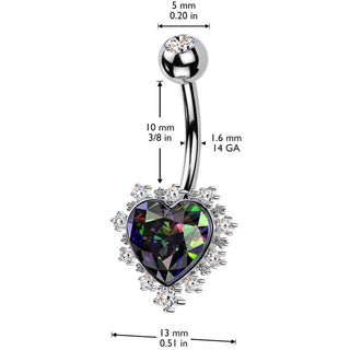 Piercing ombligo corazón circonita