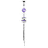 Belly Button Piercing Heart dangle Zirconia Silver