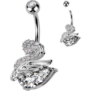 Belly Button Piercing swan zirconia