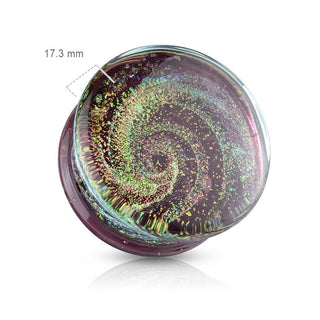 Cristal Plug Vidrio con espiral galáctica
