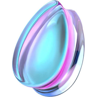 Cristal Plug Gota de vidrio iridiscente morado 