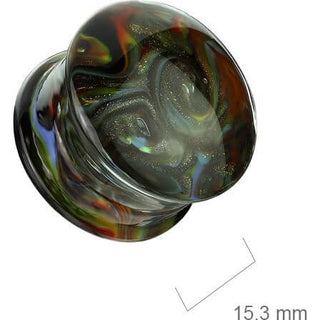 Cristal Plug Espiral multicolor en fondo negro double flare
