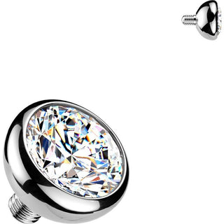 Top Top Bezel Setting Zirconia Ball Internally Threaded