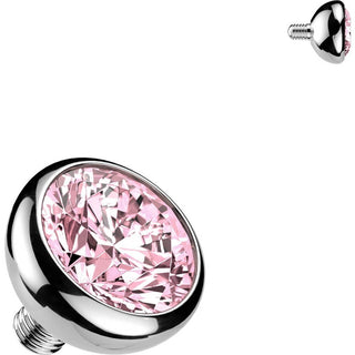 Top Top Bezel Setting Zirconia Ball Internally Threaded