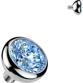 Top Top Bezel Setting Zirconia Ball Internally Threaded