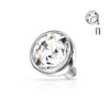 Top top ball with zirconia bezel setting Internally Threaded