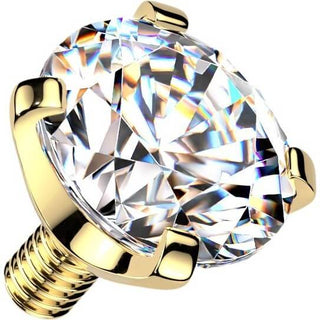 Top Top Prong Setting Cubic Zirconia Internally Threaded