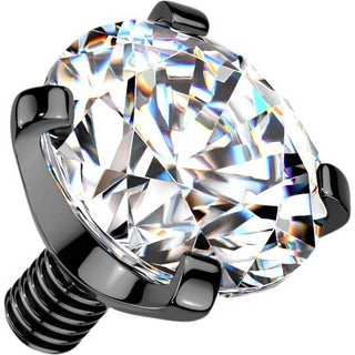 Top Top Prong Setting Cubic Zirconia Internally Threaded
