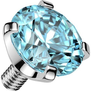 Top Top Prong Setting Cubic Zirconia Internally Threaded