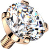 Top Top Prong Setting Cubic Zirconia Internally Threaded