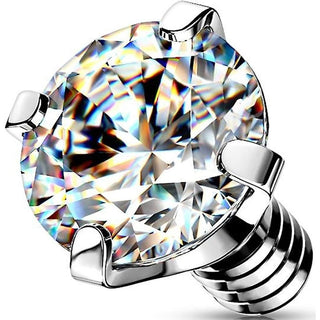 Top top round zirconia prong setting Internally Threaded
