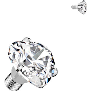 Top Top Heart Prong Setting Cubic Zirconia Internally Threaded