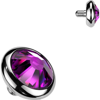 Top Top Flat Bezel Setting Zirconia Disc Internally Threaded