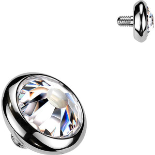 Top Top Flat Bezel Setting Zirconia Disc Internally Threaded