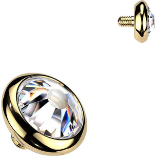 Top Top Flat Bezel Setting Zirconia Disc Internally Threaded